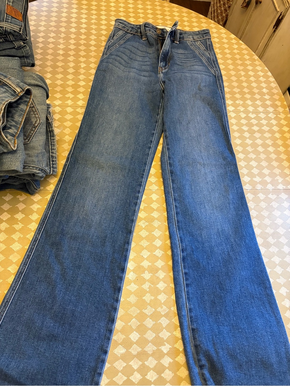 KanCan Blue Wide-Leg Flare Jeans